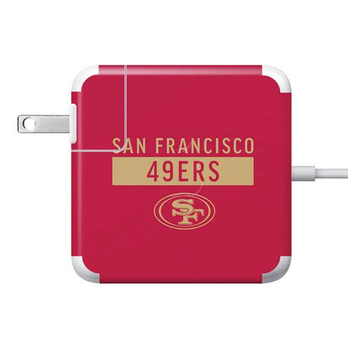 NFL San Francisco 49ers Red Performance Series 85W Power Adapter (15 and 17 inch MacBook Pro Charger) Skin
