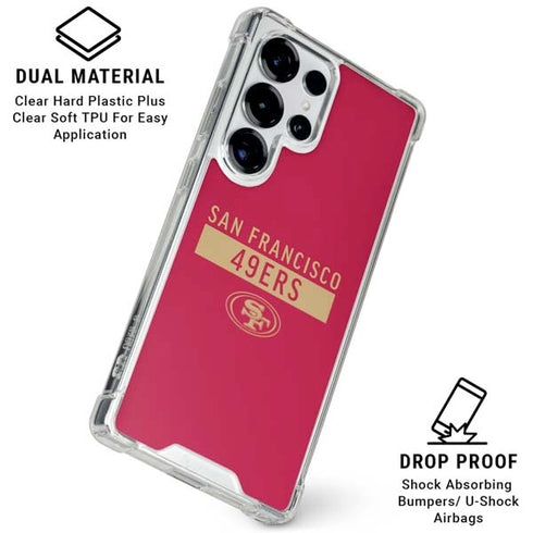 NFL San Francisco 49ers Red Performance Series Galaxy S25 Ultra Clear Case