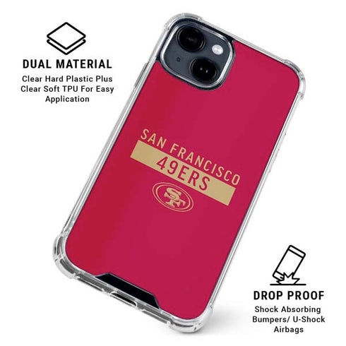 NFL San Francisco 49ers Red Performance Series iPhone 15 Clear Case