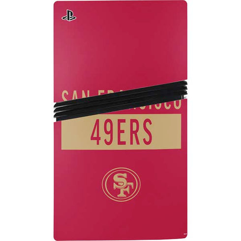 NFL San Francisco 49ers Red Performance Series PS5 Pro Disk Console Skin