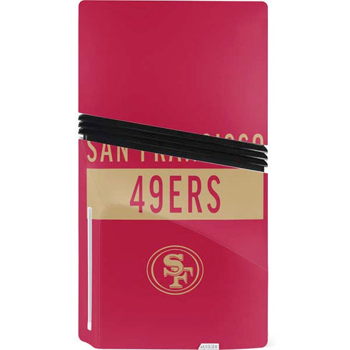 NFL San Francisco 49ers Red Performance Series PS5 Pro Disk Console Skin