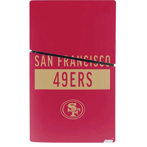 NFL San Francisco 49ers Red Performance Series PS5 Slim Digital Edition Console Skin
