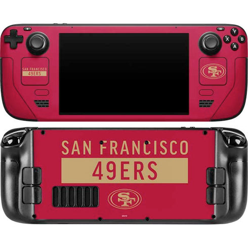 NFL San Francisco 49ers Red Performance Series Steam Deck Handheld Gaming Computer OLED Skin