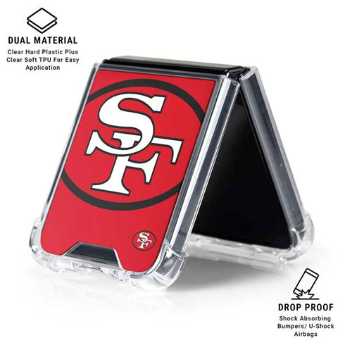 NFL San Francisco 49ers Retro Logo Galaxy Z Flip6 Clear Case