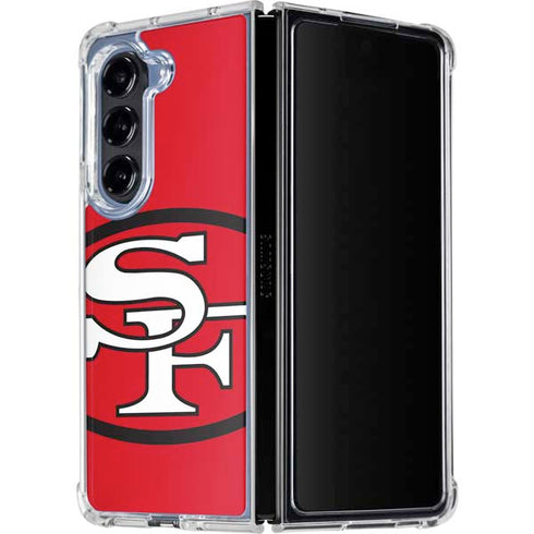 NFL San Francisco 49ers Retro Logo Galaxy Z Fold5 5G Clear Case