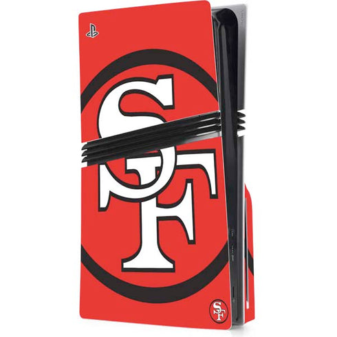 NFL San Francisco 49ers Retro Logo PS5 Pro Disk Console Skin
