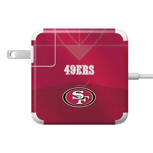 NFL San Francisco 49ers Team Jersey 85W Power Adapter (15 and 17 inch MacBook Pro Charger) Skin