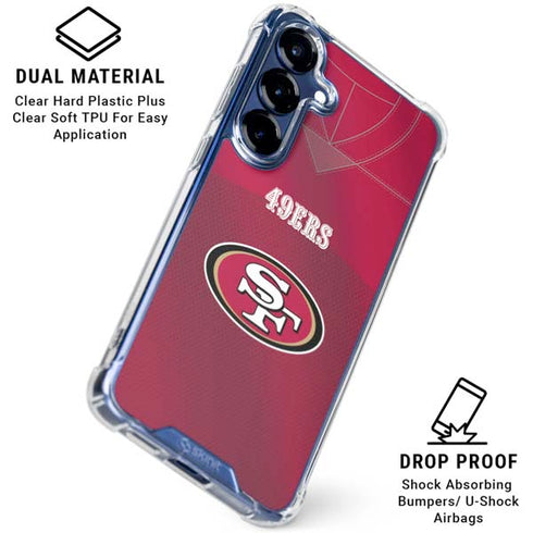 NFL San Francisco 49ers Team Jersey Galaxy S25 Plus Clear Case