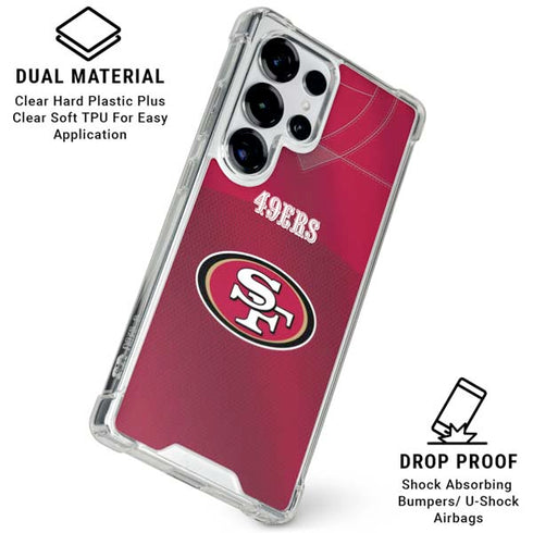 NFL San Francisco 49ers Team Jersey Galaxy S25 Ultra Clear Case