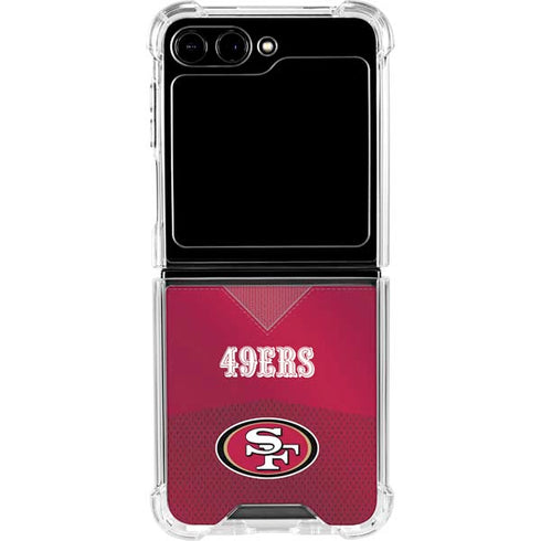 NFL San Francisco 49ers Team Jersey Galaxy Z Flip6 Clear Case