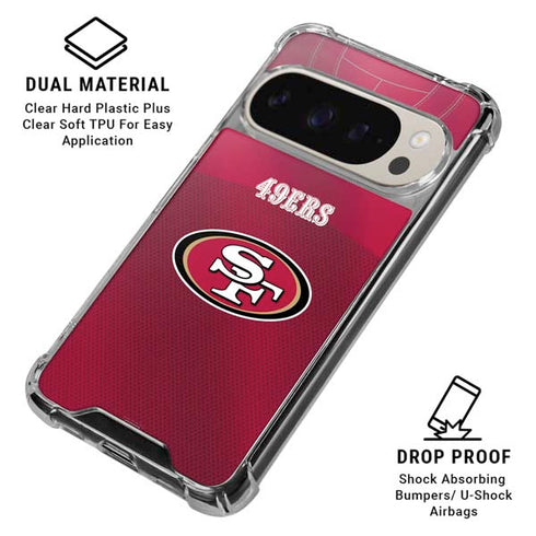 NFL San Francisco 49ers Team Jersey Pixel 9 Pro XL Clear Case