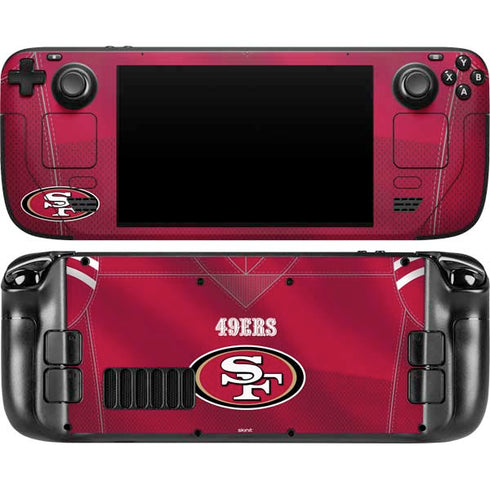 NFL San Francisco 49ers Team Jersey Steam Deck Handheld Gaming Computer OLED Skin