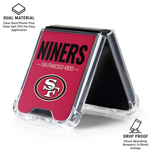 NFL San Francisco 49ers Team Motto Galaxy Z Flip6 Clear Case