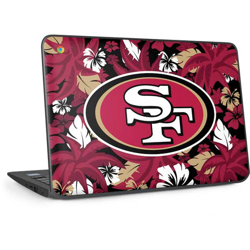 NFL San Francisco 49ers Tropical Print HP Chromebook Skin