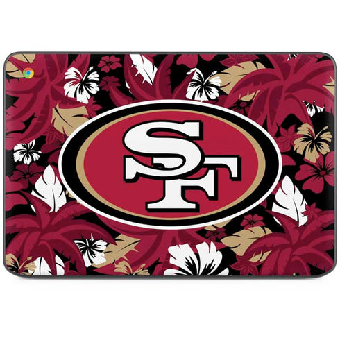 NFL San Francisco 49ers Tropical Print HP Chromebook Skin