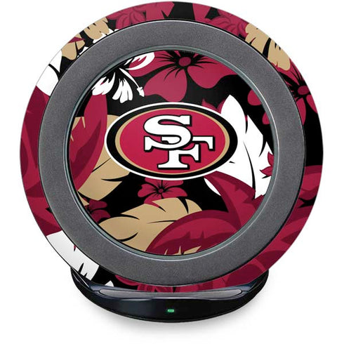 NFL San Francisco 49ers Tropical Print Fast Charge Wireless Charging Stand Skin