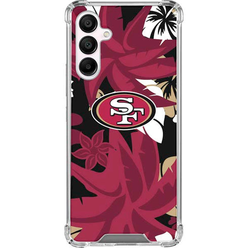 NFL San Francisco 49ers Tropical Print Galaxy A16 5G Clear Case