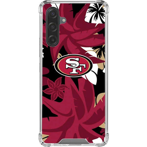 NFL San Francisco 49ers Tropical Print Galaxy A17 Clear Case