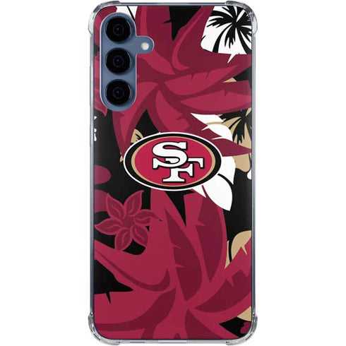 NFL San Francisco 49ers Tropical Print Galaxy A35 5G Clear Case