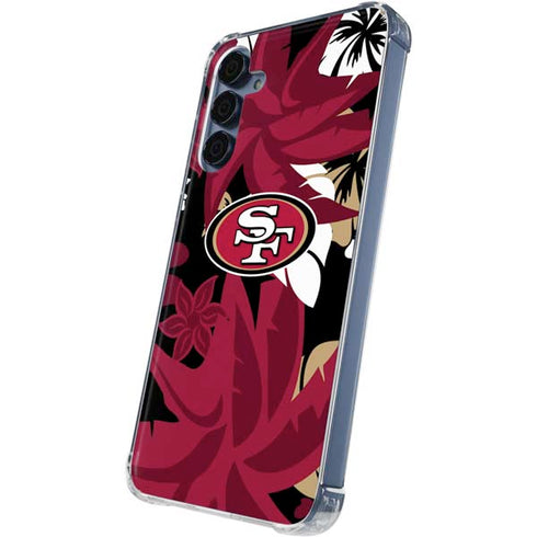 NFL San Francisco 49ers Tropical Print Galaxy A35 5G Clear Case