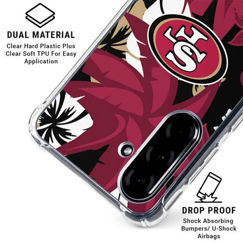 NFL San Francisco 49ers Tropical Print Galaxy A36 5G Clear Case