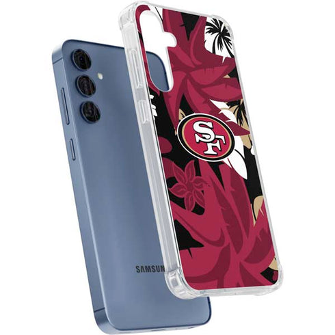 NFL San Francisco 49ers Tropical Print Galaxy A55 5G Clear Case