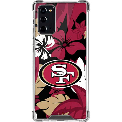 NFL San Francisco 49ers Tropical Print Galaxy Note20 5G Clear Case
