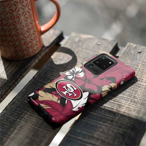 NFL San Francisco 49ers Tropical Print Galaxy S20 Ultra 5G Pro Case
