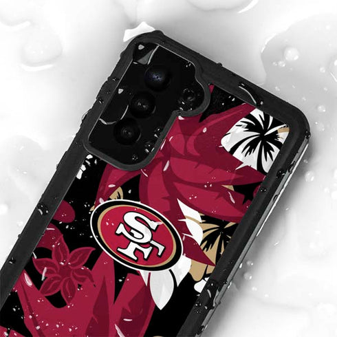 NFL San Francisco 49ers Tropical Print Galaxy S24 Plus Waterproof Case