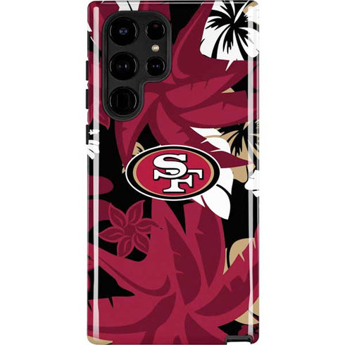NFL San Francisco 49ers Tropical Print Galaxy S25 Ultra Impact Case