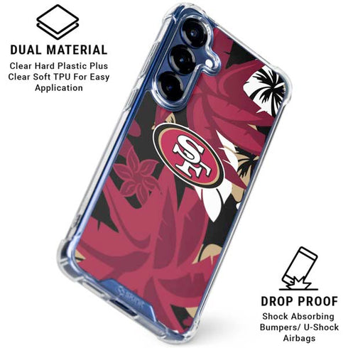 NFL San Francisco 49ers Tropical Print Galaxy S25 Clear Case