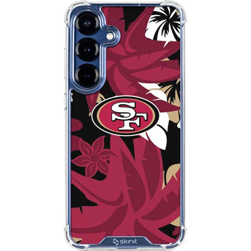 NFL San Francisco 49ers Tropical Print Galaxy S25 Plus Clear Case