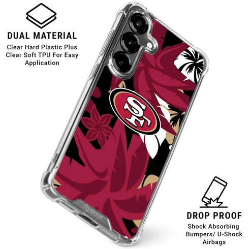 NFL San Francisco 49ers Tropical Print Galaxy S26 Clear Case