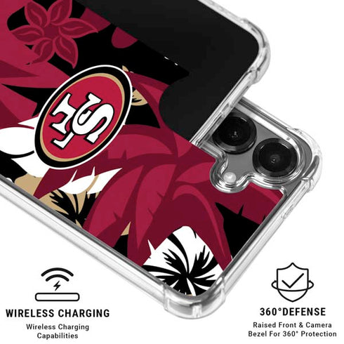 NFL San Francisco 49ers Tropical Print Galaxy S26 Plus Clear Case