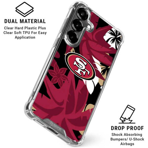 NFL San Francisco 49ers Tropical Print Galaxy S26 Plus Clear Case
