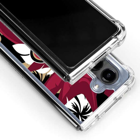 NFL San Francisco 49ers Tropical Print Galaxy Z Fold5 5G Clear Case