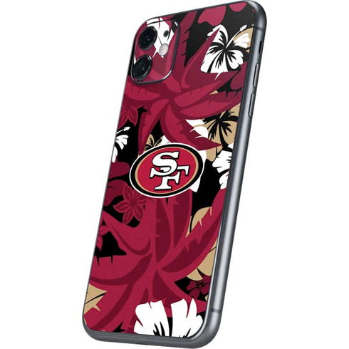 NFL San Francisco 49ers Tropical Print iPhone 11 Skin