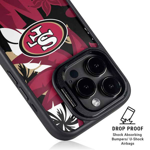 NFL San Francisco 49ers Tropical Print iPhone 13 Pro Kickstand Case