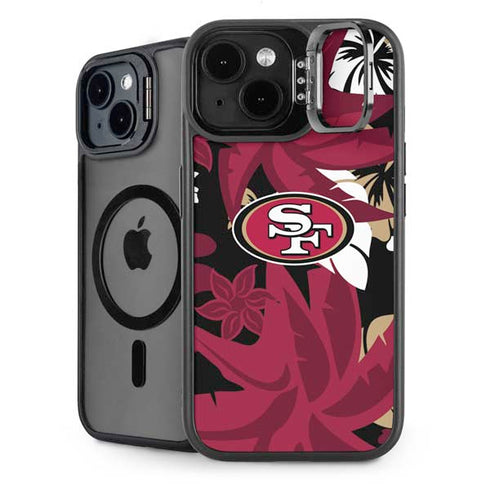 NFL San Francisco 49ers Tropical Print iPhone 15 Kickstand Case