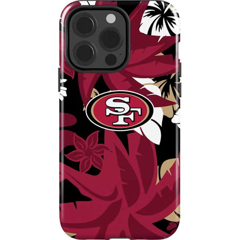 NFL San Francisco 49ers Tropical Print iPhone 15 Pro Impact Case
