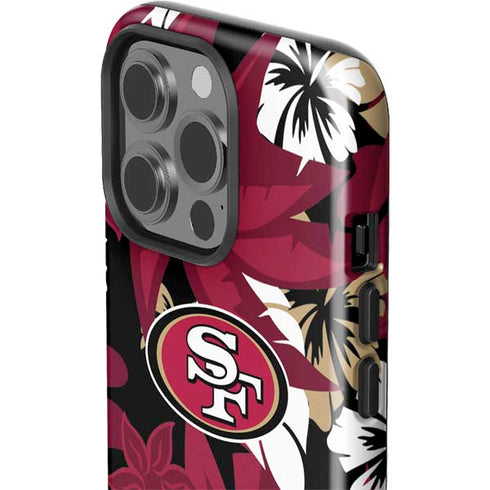 NFL San Francisco 49ers Tropical Print iPhone 15 Pro Impact Case