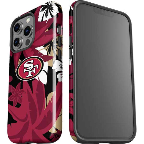 NFL San Francisco 49ers Tropical Print iPhone 15 Pro Impact Case