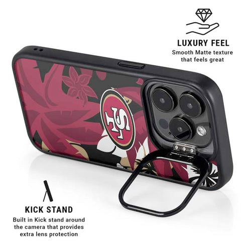 NFL San Francisco 49ers Tropical Print iPhone 15 Pro Kickstand Case