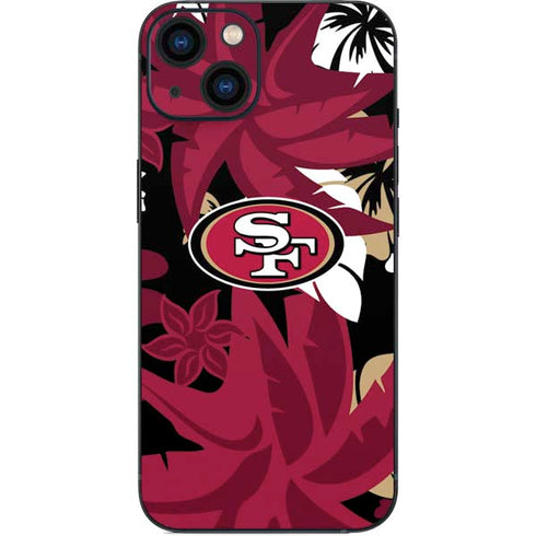 NFL San Francisco 49ers Tropical Print iPhone 15 Skin