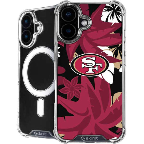 NFL San Francisco 49ers Tropical Print iPhone 16 MagSafe Case