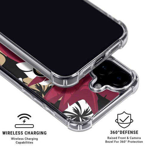 NFL San Francisco 49ers Tropical Print iPhone 16 Plus Clear Case