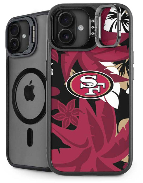 NFL San Francisco 49ers Tropical Print iPhone 16 Plus Kickstand Case