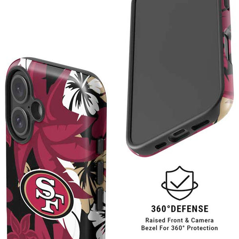 NFL San Francisco 49ers Tropical Print iPhone 16 Plus Magsafe Impact Case