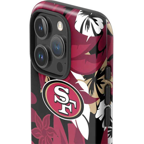 NFL San Francisco 49ers Tropical Print iPhone 16 Pro Max Impact Case