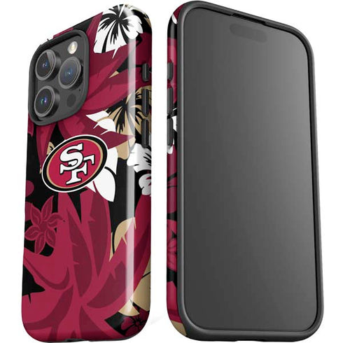NFL San Francisco 49ers Tropical Print iPhone 16 Pro Max Impact Case